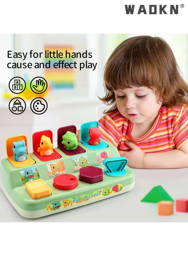WAOKN Interactive Pop Up Dinosaur Toys for Toddlers, Baby Toys 12-18 Months, Montessori Cause and Effect Toys for 1-2 Years Old Early Learning,Educational Toy for Boys and Girls 12+ Months  - Image 5