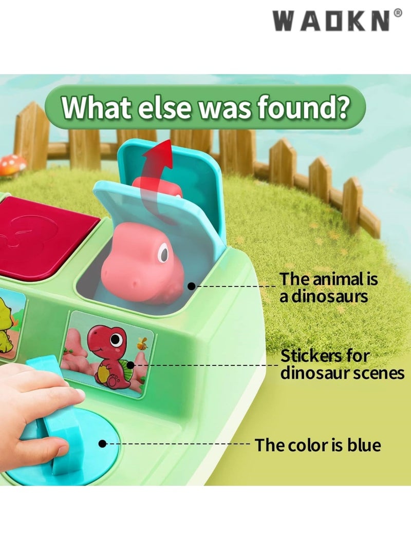 WAOKN Interactive Pop Up Dinosaur Toys for Toddlers, Baby Toys 12-18 Months, Montessori Cause and Effect Toys for 1-2 Years Old Early Learning,Educational Toy for Boys and Girls 12+ Months  - Image 3
