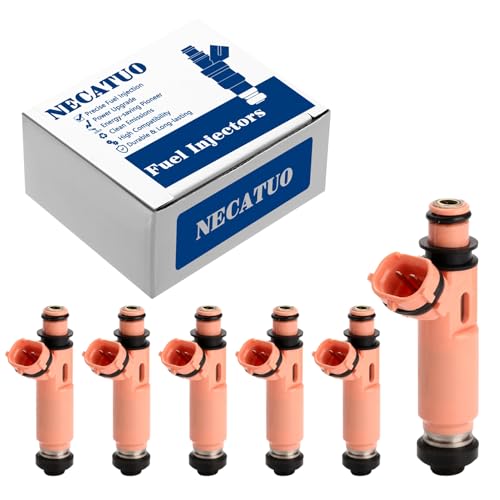 NECATUO Set of 6 Fuel Injectors Compatible with Lexus ES300 ES330 20042006 Toyota Camry Highlander Solara 20052007 Replaces 232090A020 FJ644 - Image 1