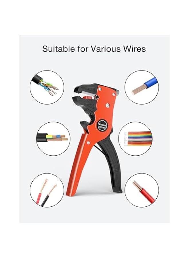 Automatic Quickstrip Wire Stripper and Cutter, Professional Quick Strip Wire Stripper, 2 in 1 Adjustable Electrical Cable Wire Stripping Tool&Eagle Nose Self-Adjusting Wire Pliers, Black - Image 3