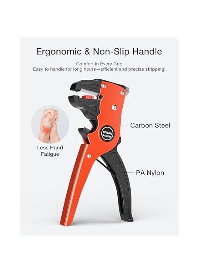 Automatic Quickstrip Wire Stripper and Cutter, Professional Quick Strip Wire Stripper, 2 in 1 Adjustable Electrical Cable Wire Stripping Tool&Eagle Nose Self-Adjusting Wire Pliers, Black - Image 5