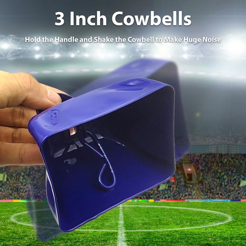 6 Pack Cowbells 3 Inch Metal Cowbell Noise Makers Sporting Events Small Cow Bell for Football Games Cheering Noisemakers Weddings Mini Cow Bells DIY Christmas Accessories - Image 2