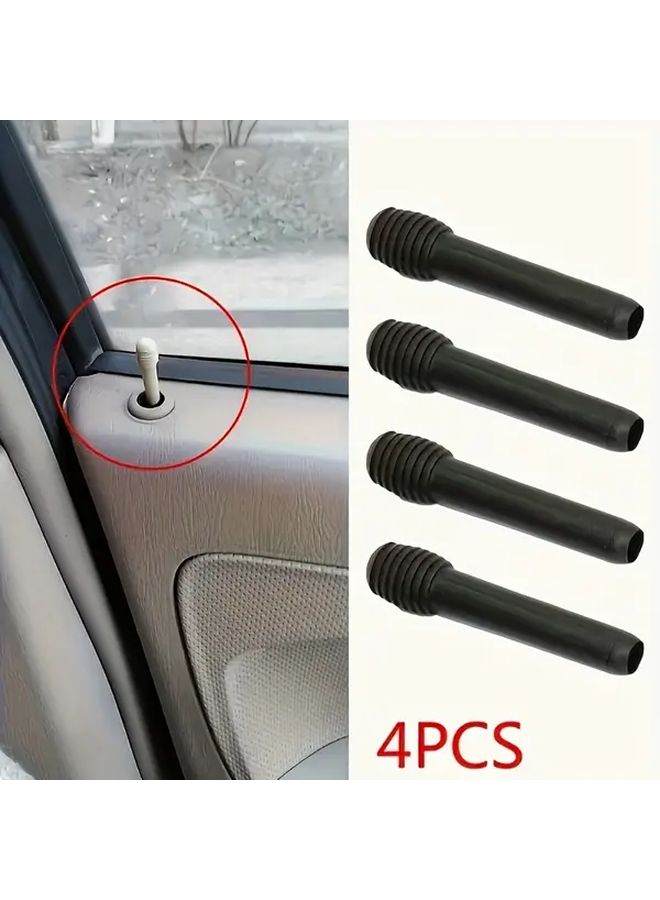 Black Plastic Door Lock Pulls 4pcs Easy Install Durable Car Interior Accessories Secure Door Locks - Image 1