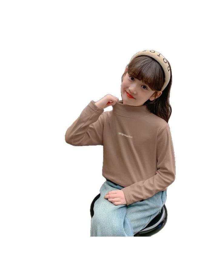 Girls' Autumn And Winter German Velvet Bottoming Shirt Kidsren's Clothing Winter New Style Big Kidsren's Warm Inner Long-sleeved T-shirt - Image 5
