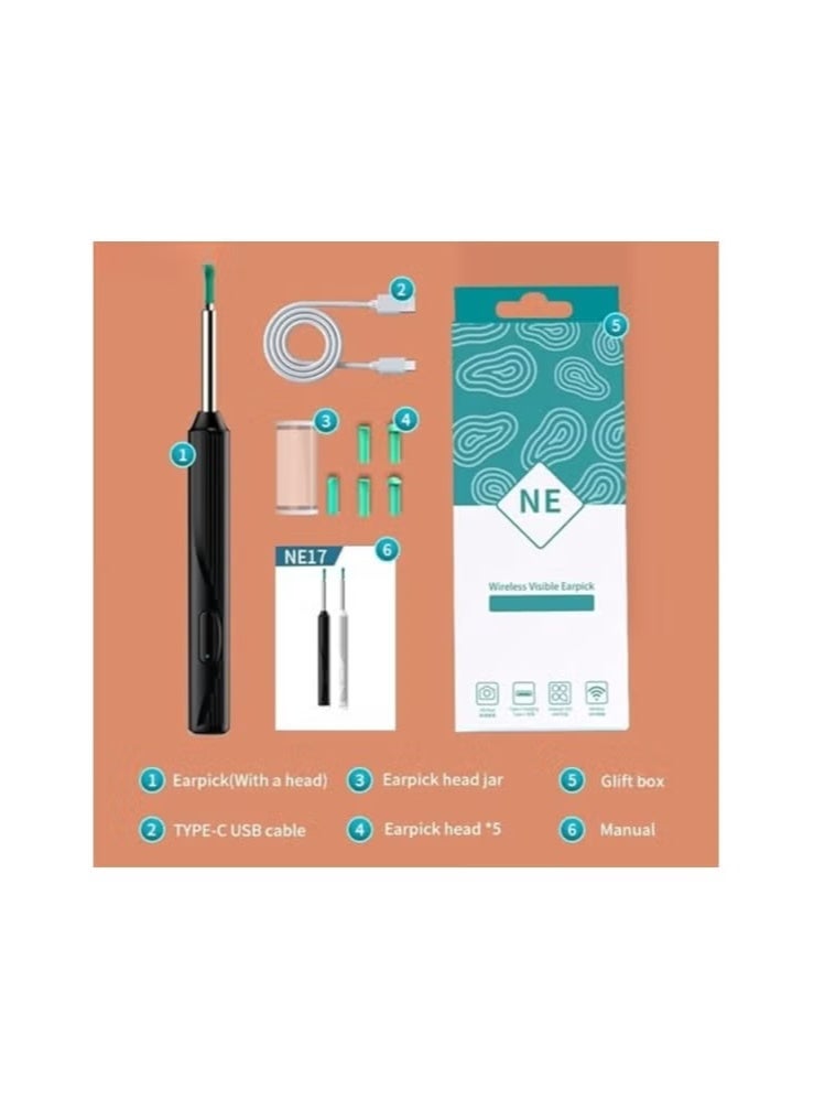 Dr.isla جهاز تنظيف الأذن الذكي Dr.isla P2 | حساس WiFi | كاميرا 500W HD | أداة تنظيف الأذن البصرية مع رؤوس سيليكون - Image 5