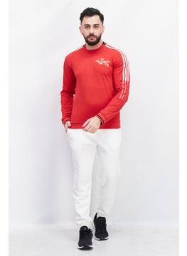 Adidas Men Sport Fit Long Sleeve Training Sweatshirt, Red  - Image 2