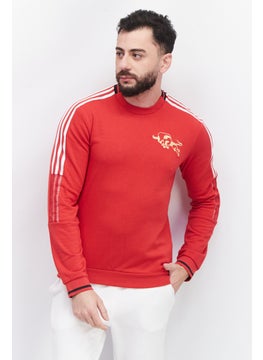 Adidas Men Sport Fit Long Sleeve Training Sweatshirt, Red  - Image 1