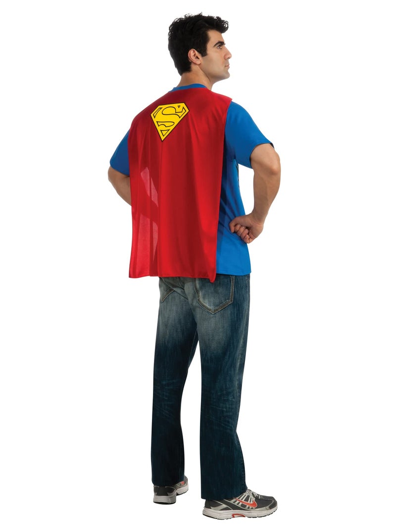 Rubies DC Comics Superheroes: Superman Costume T-Shirt With Cape for Adults, Men's Large - Image 2