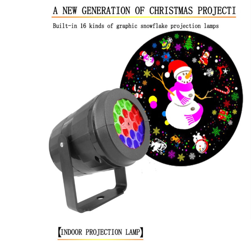 USB plug-in LED projection light 16 picture Christmas light colorful rotating holiday projection  stage light 5v USB interface - Image 5