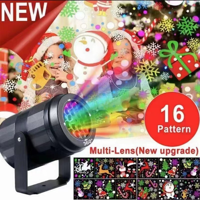 USB plug-in LED projection light 16 picture Christmas light colorful rotating holiday projection  stage light 5v USB interface - Image 2
