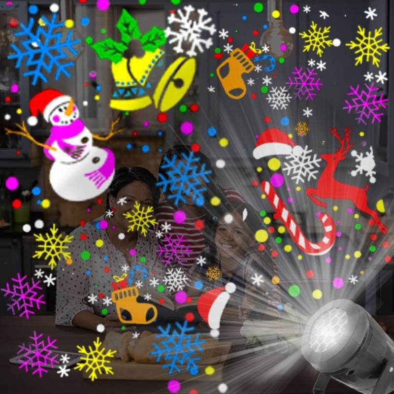 USB plug-in LED projection light 16 picture Christmas light colorful rotating holiday projection  stage light 5v USB interface - Image 3