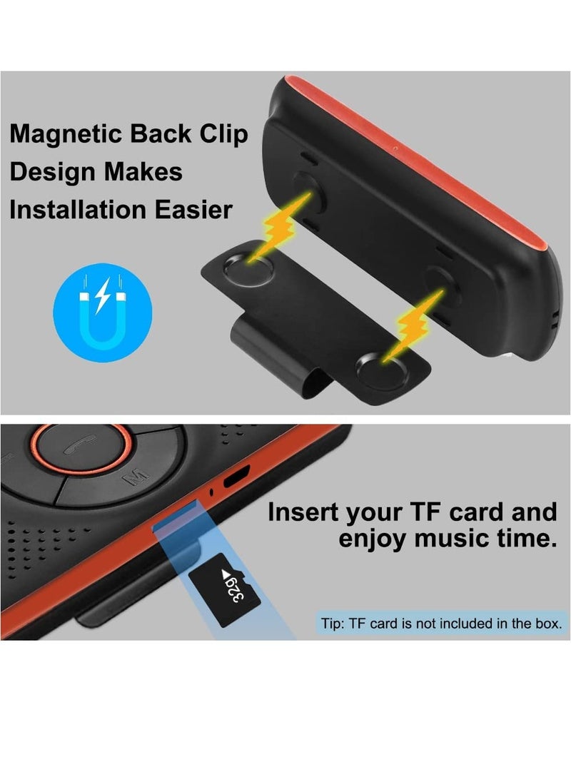 SYOSI - Bluetooth Handsfree Speakerphone for Cell Phone, Wireless Car Kit Music Player Adapter with Back-Clip Portable Bluetooth Speaker for Home Sport Outdoor, Work with Siri Google Assistant TF Card - Image 1