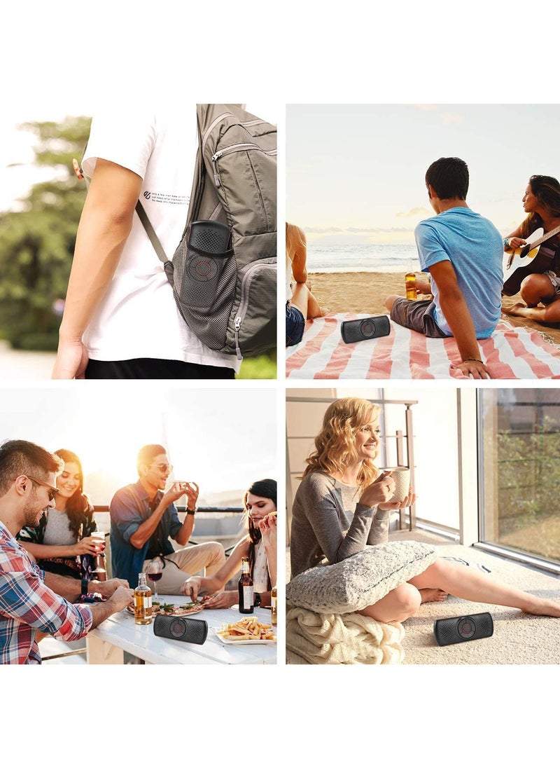 SYOSI - Bluetooth Handsfree Speakerphone for Cell Phone, Wireless Car Kit Music Player Adapter with Back-Clip Portable Bluetooth Speaker for Home Sport Outdoor, Work with Siri Google Assistant TF Card - Image 1
