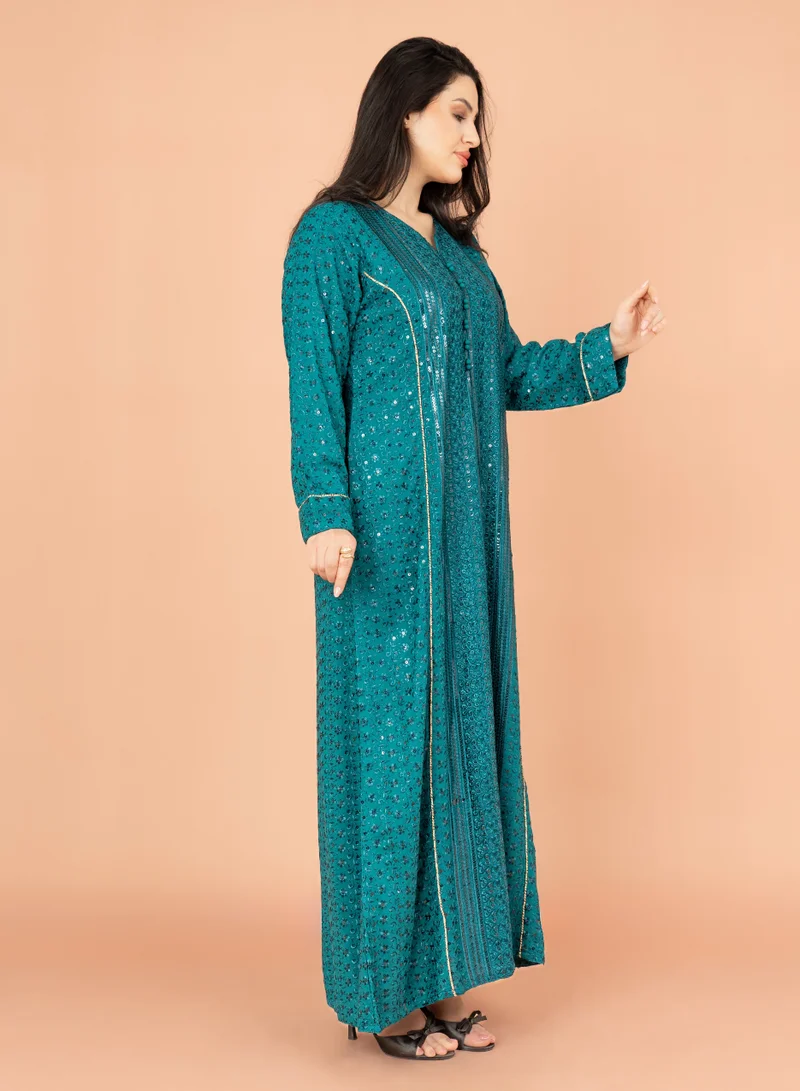 IKKXA Embroidery Sparkling Jalabiya IN016