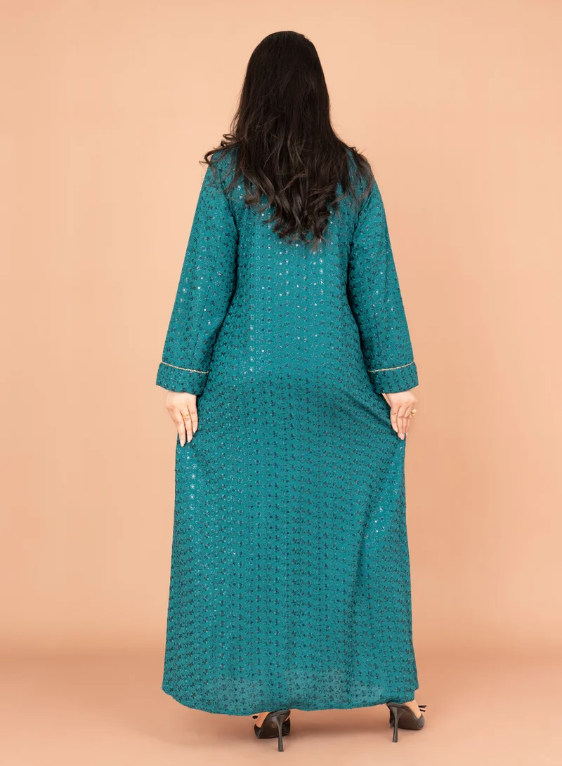 IKKXA Embroidery Sparkling Jalabiya IN016