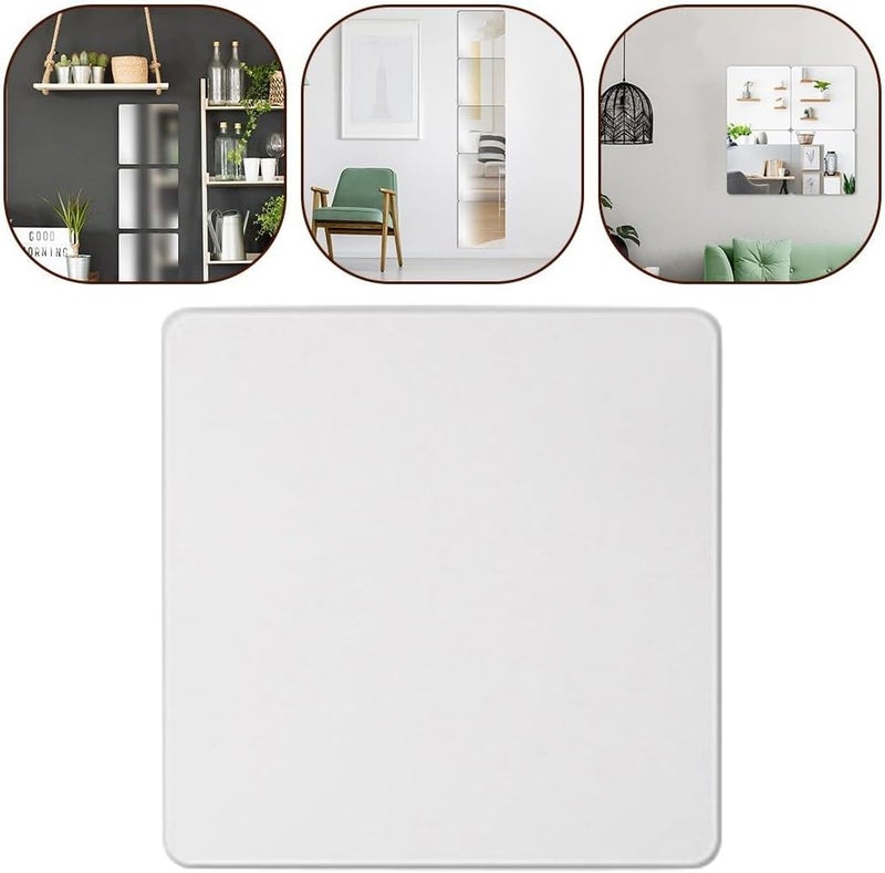 Acrylic Flexible Mirror Sheets 20 x 20 cm Self-Adhesive Mirror Tiles for Home Decor Wall Panels Furniture Decoration DIY Projects Silver Reflective for SURFACE for Space Enhancement Modern - Image 5