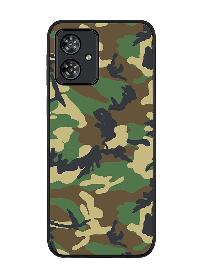 Stylizedd Rugged Black edge case for Motorola Moto G54 / Motorola Moto G54 Power / Motorola Moto G64 5G, Slim fit Flexible Anti Drop Thin Cover - Jungle Camo - Image 1