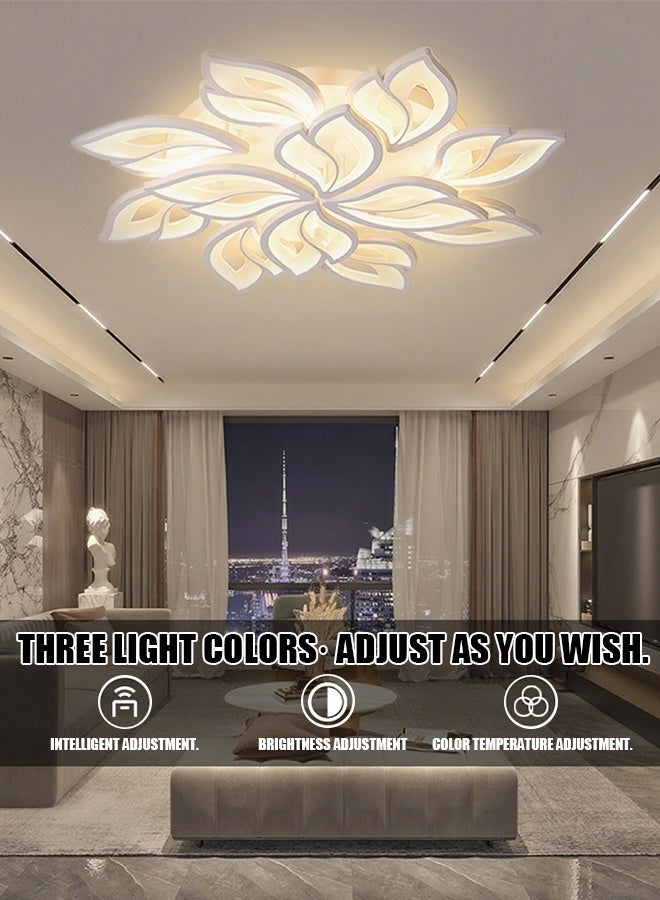 2025 New Model LED Leaf Ceiling Lamp for Nordic Minimalist Modern Living Room, Bedroom and Dining Room - Three-color Transformation, Fashionable, Elegant, Creative and Unique for Master Bedroom and Study Room - Image 2