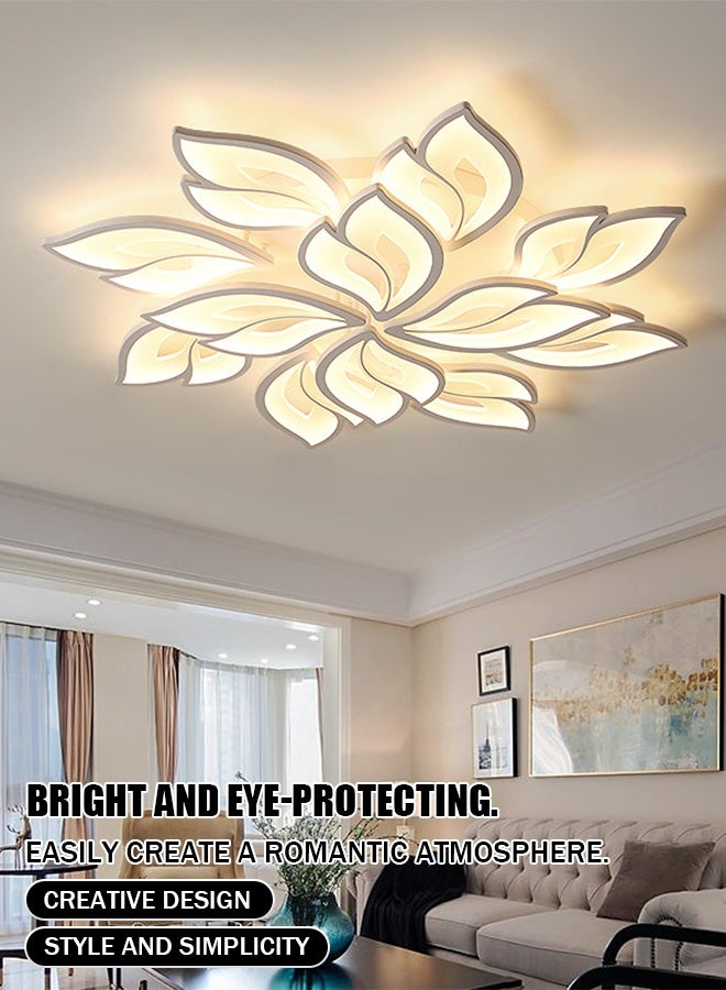 2025 New Model LED Leaf Ceiling Lamp for Nordic Minimalist Modern Living Room, Bedroom and Dining Room - Three-color Transformation, Fashionable, Elegant, Creative and Unique for Master Bedroom and Study Room - Image 1