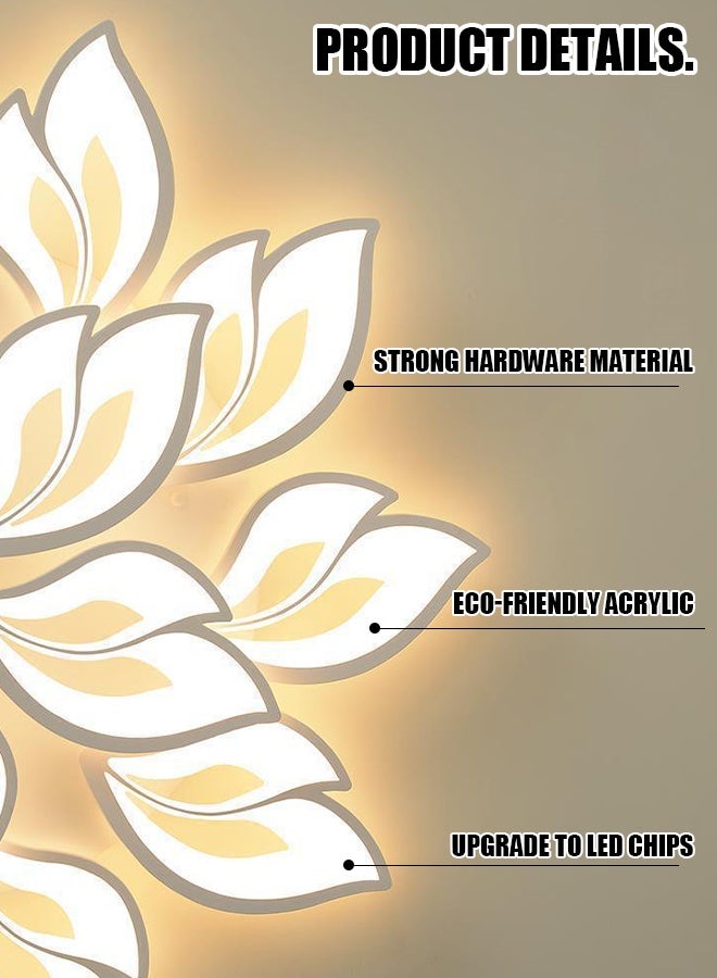 2025 New Model LED Leaf Ceiling Lamp for Nordic Minimalist Modern Living Room, Bedroom and Dining Room - Three-color Transformation, Fashionable, Elegant, Creative and Unique for Master Bedroom and Study Room - Image 5