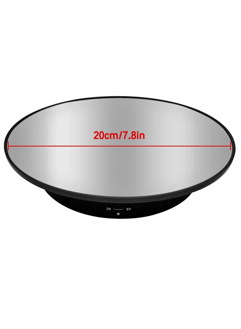 Captaintech Motorized Rotating Display Stand, 7.87inch, 17.6LB Load Ultra-Quiet 360 Degree Electric Rotating Turntable Display Stand for Photography Products, Jewelry, Cake,3D Model (Black) - Image 4
