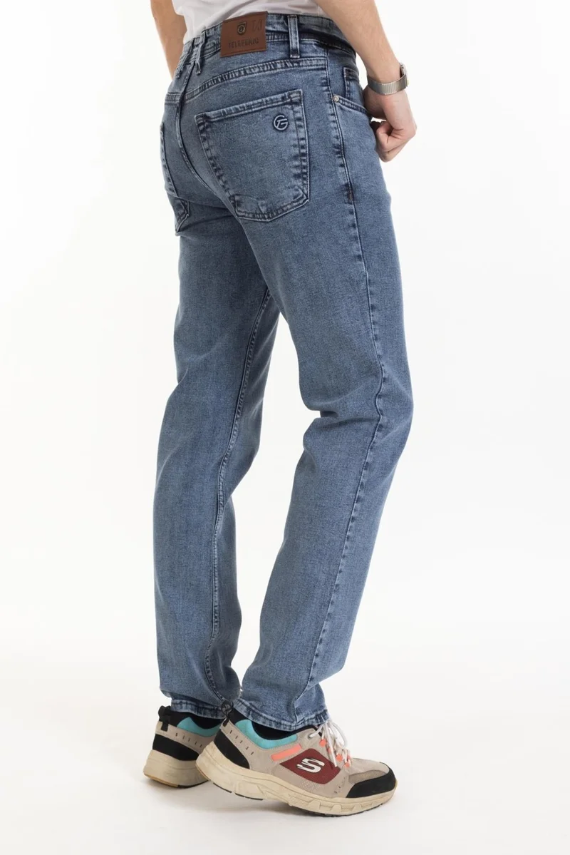 موتلو سيتي Happy City High Quality New Product Comfortable Cut Straight Leg Four Seasons Snow Wash Men's Jeans 4023