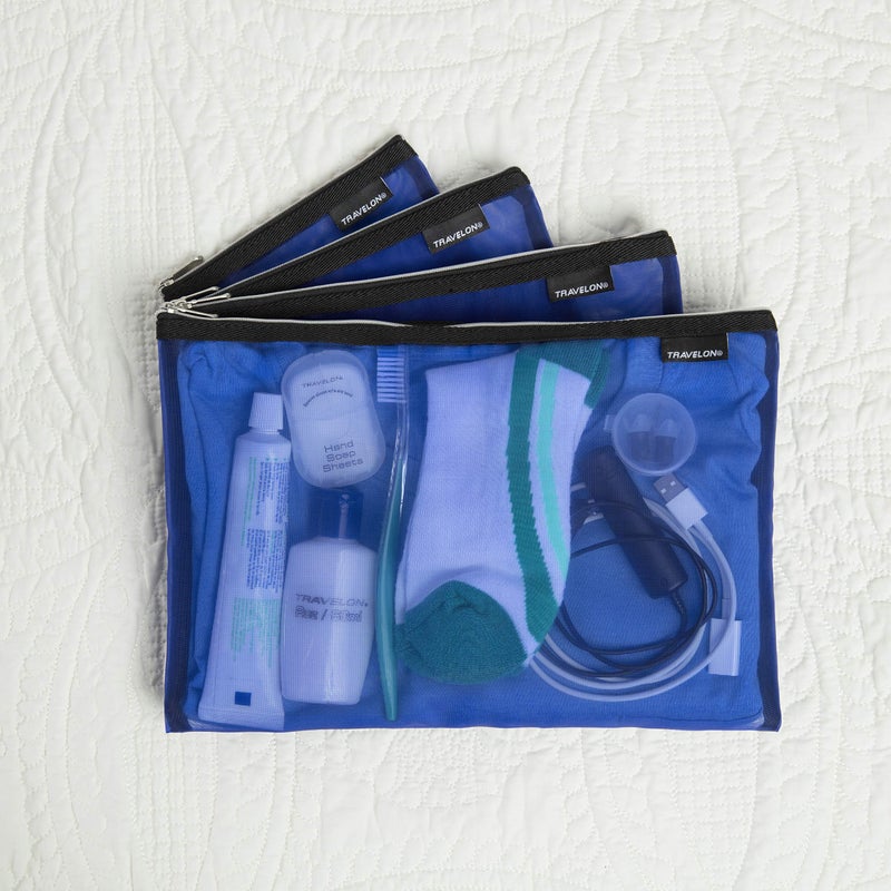 Travelon Set of 4 Mesh Pouches, Gray, 9.5 x 12.75 x 0.5 - Image 3
