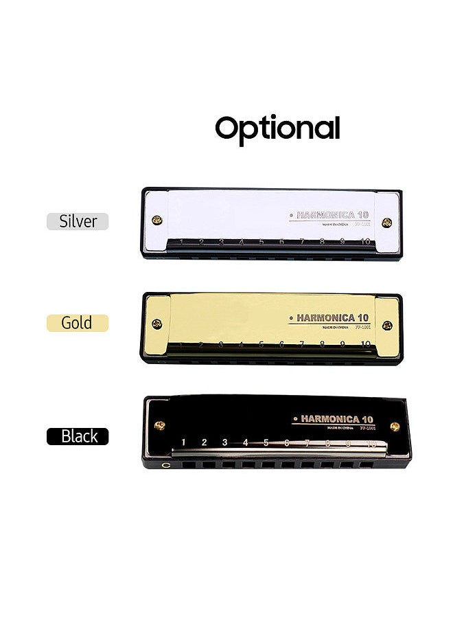 Generic - Harmonica Diatonic Blues Harmonica Key Of C, 10 Holes 20 Tones Blues Harp Mouth Organ Harmonica Stainless Steel Shell For Kids Adults And Beginners - Image 1