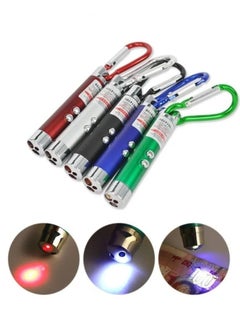 An Interesting Toy Outdoor Mini Climbing Buckle Laser Pen Pointer LED Flashlight UV Torch Light With Keychain Working Camping Pocket Random Color