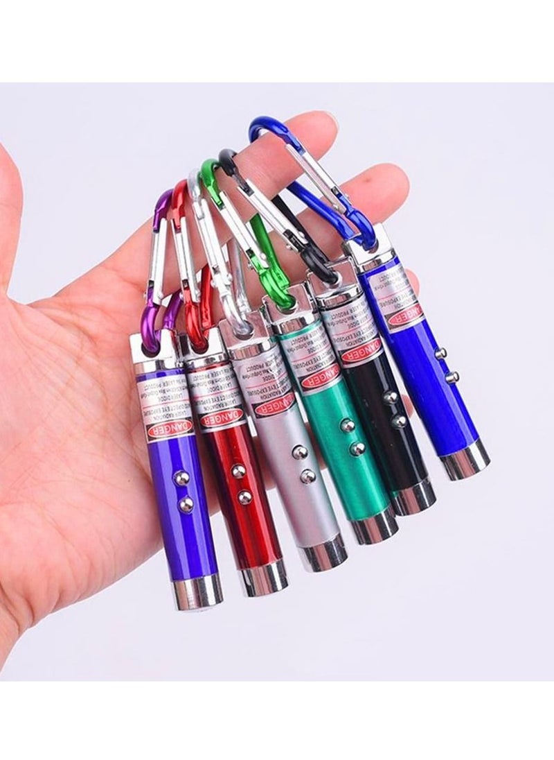 Generic - An Interesting Toy Outdoor Mini Climbing Buckle Laser Pen Pointer LED Flashlight UV Torch Light With Keychain Working Camping Pocket Random Color - Image 1