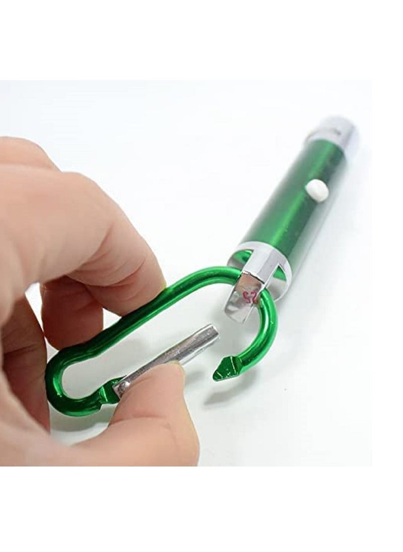 Generic - An Interesting Toy Outdoor Mini Climbing Buckle Laser Pen Pointer LED Flashlight UV Torch Light With Keychain Working Camping Pocket Random Color - Image 1