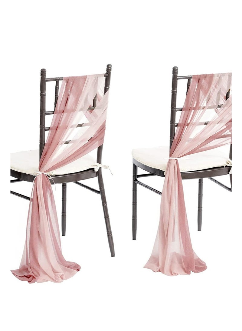 EZdenK Wedding Chair Sash Covers Aisle Decoration Draping Fabric Wrinkle-Free Belt Ties Suitable for Party Ceremony Reception Flower Arrangement Banquet Outdoor Decoration (2 pieces of pink and 2 pieces of light pink) - Image 1