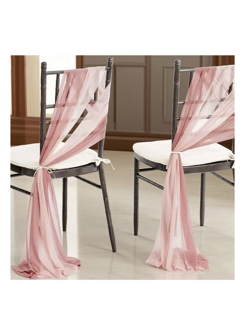 EZdenK Wedding Chair Sash Covers Aisle Decoration Draping Fabric Wrinkle-Free Belt Ties Suitable for Party Ceremony Reception Flower Arrangement Banquet Outdoor Decoration (2 pieces of pink and 2 pieces of light pink) - Image 3
