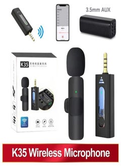 Generic K-35 Wireless Collar Microphone Lapel Lavalier Omnidirectional 2 Mic Plug and Play Mike for Vlogging Interview Live Streaming YouTube Compatible with BT Speakers DSLR Camera  - Image 1
