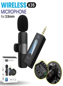 Generic K-35 Wireless Collar Microphone Lapel Lavalier Omnidirectional 2 Mic Plug and Play Mike for Vlogging Interview Live Streaming YouTube Compatible with BT Speakers DSLR Camera  - Image 3