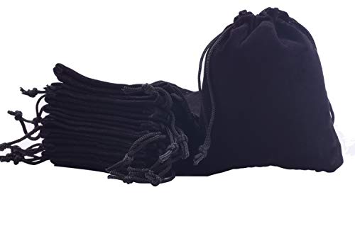 Sansam 50pcs Black Small Velvet Drawstrings Gift Bags Jewelry Pouches for Wedding Favors, Candy Bags, Party Favors, 2.8x3.6'' - Image 5