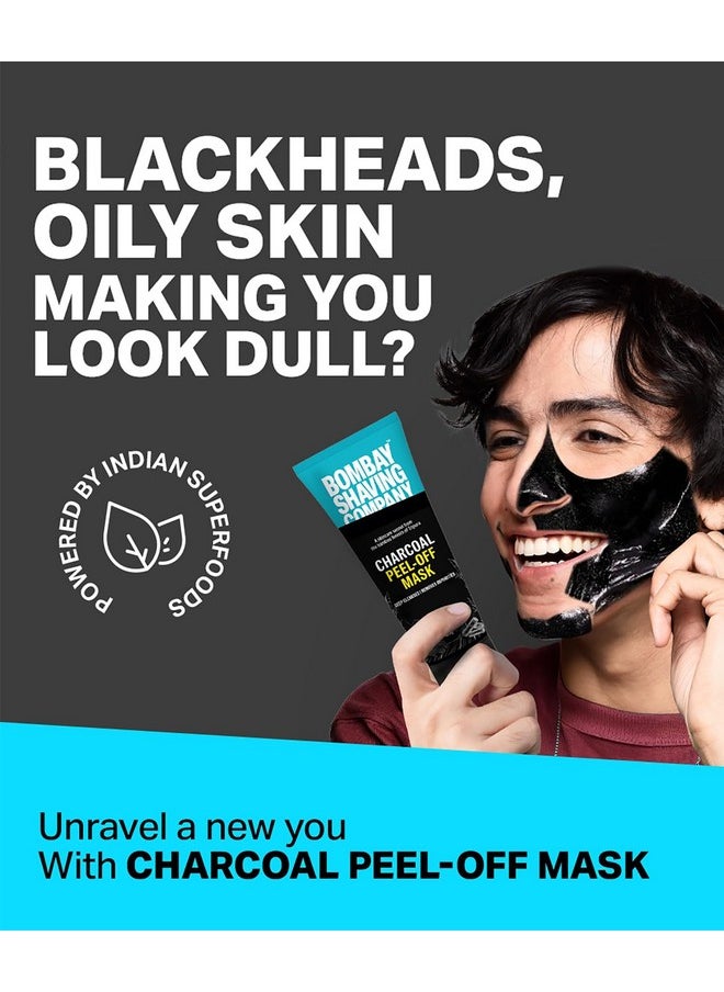 BOMBAY SHAVING COMPANY Activated Charcoal Peel Off Mask With 10X Detoxifying Power, Fights Pollution And De-Tans Skin For Men And Women, 100G (Pack Of 1)  - Image 2