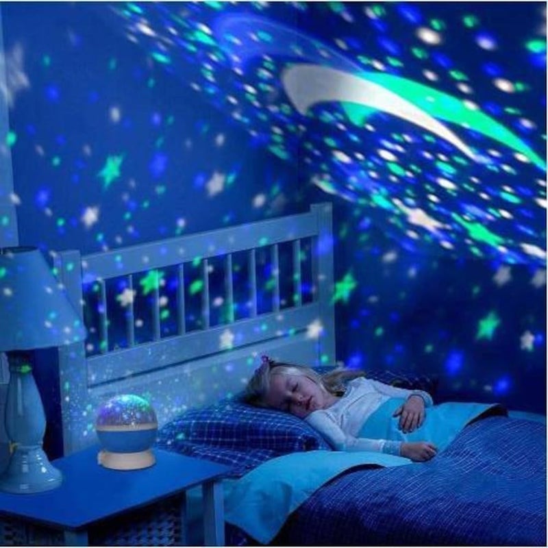 Deco Elit LED Projection Night Light Rotating Moon Star LED Blue  - Image 3