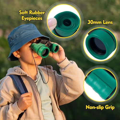 YOPINSAND Binoculars for Kids, Kids Binoculars for Ages 3-12 Boys Girls, Outdoor Gifts Toys for Kids- Perfect for Bird Watching, Camping, and Outdoor Exploration - Image 4