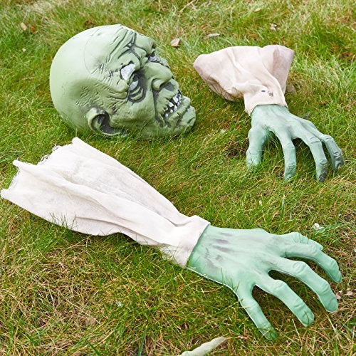 Prextex Prextex Halloween Zombie Face and Arms Lawn Stakes for Best Halloween Graveyard DÃƒÂ©cor Halloween Decorations  - Image 1