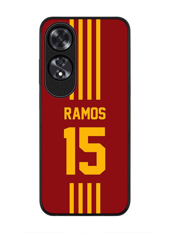 Stylizedd Rugged Black edge case for Oppo A60, Slim fit Soft Case Flexible Anti Drop TPU Gel Thin Cover -  Football Team - Spain , Player Name - Ramos - Image 1