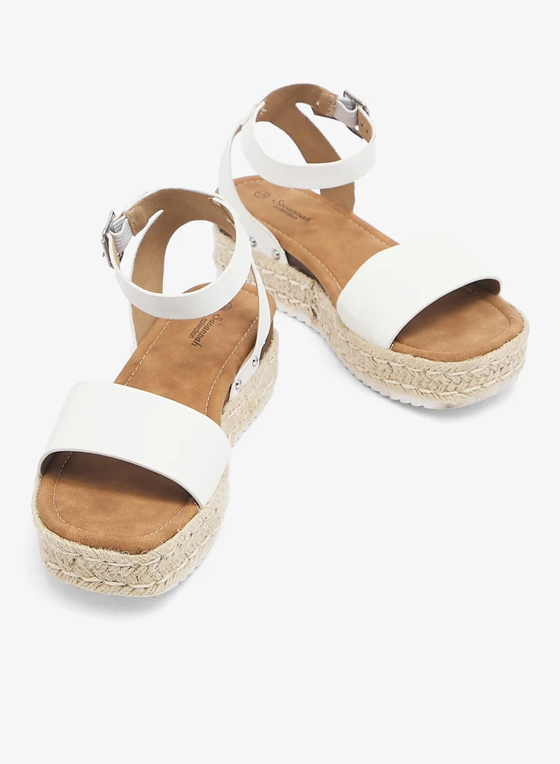 Savannah Collection  Low Wedge Ankle Strap Sandal for Women | Best Price UAE