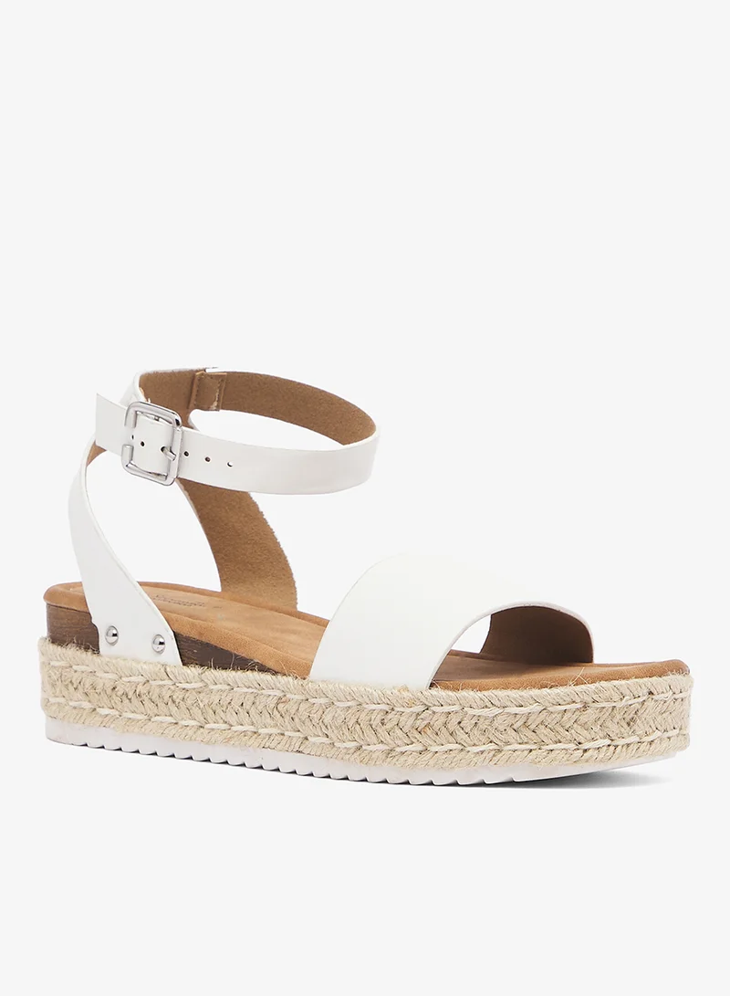 Savannah Collection Low Wedge Ankle Strap Sandal