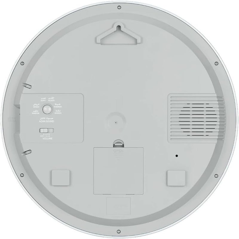 Al-Fajr Digital Wall Clock CR-23, 33 cm, Prayer Times Display, BLACK/WHITE (White) - Image 3