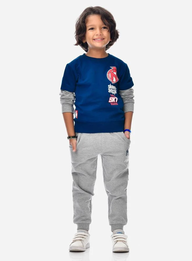victor and jane Graphic Print Round Neck Sweatshirt & Joggers Set by Styli