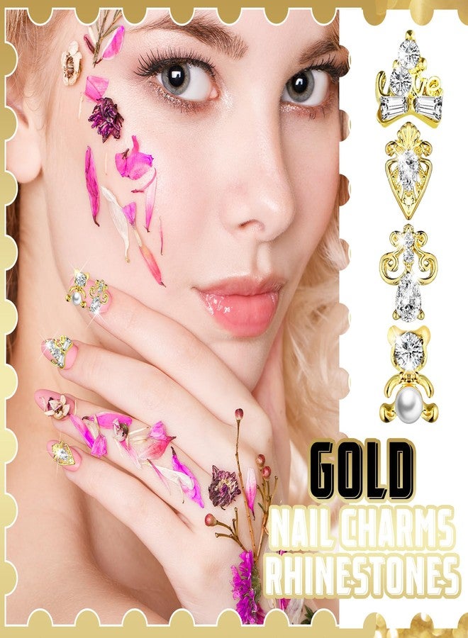 Siifert 100 Pcs 3D Shiny Nail Rhinestones 3D Stars Nail Gems Starlight Nail Jewelry Y2k Charms for Acrylic Nails Decoration Metal Nail Supplies for Women(Gold) - Image 2