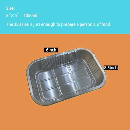 SuiXinCook Aluminum Foil Pans with lids 10pack Heavy Duty 2LB Small foil pan 8.5"×6" Disposable, For Microwave & Oven Safe Cooking,Baking,A takeaway food container,Gold - Image 4