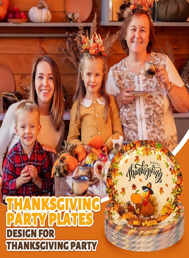JarThenaAMCS 50Pcs Thanksgiving Oval Paper Plates Turkey Pumpkin Pattern Disposable Plates Large Decorative Tableware for Fall Autumn Harvest Party Decor Supplies - Image 5