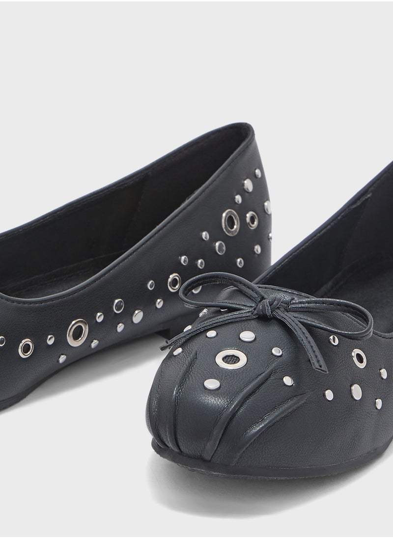 Ginger Eyelet Detail Ballerina  - Image 4