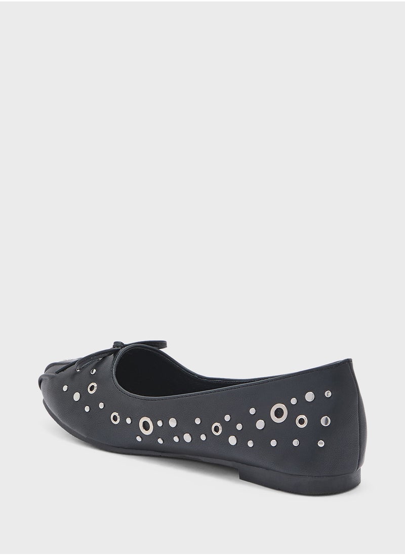 Ginger Eyelet Detail Ballerina  - Image 3